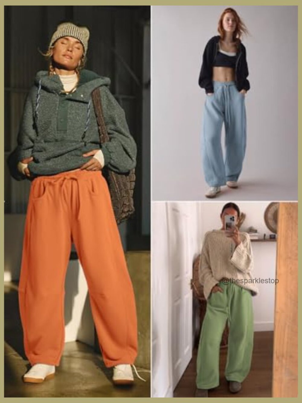 Barrel Sweatpants Women Wide Leg Baggy Lounge Pants with Pockets - Picture 2 of 7